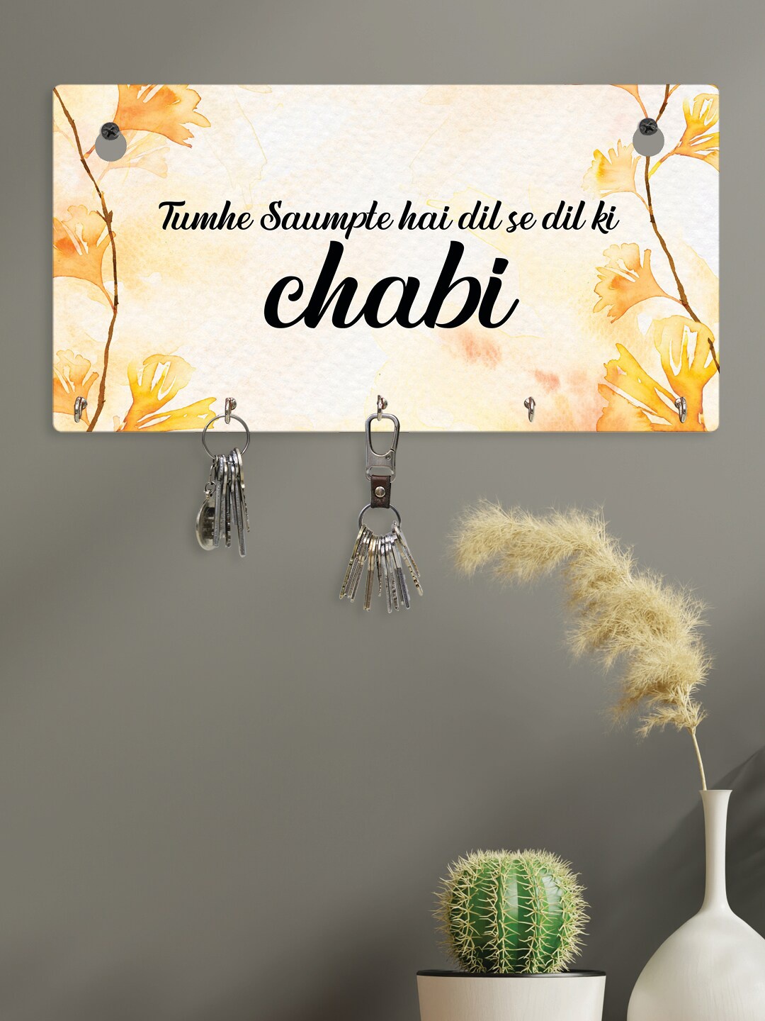 

RANDOM Yellow & Black Wall Hanging Key Holder