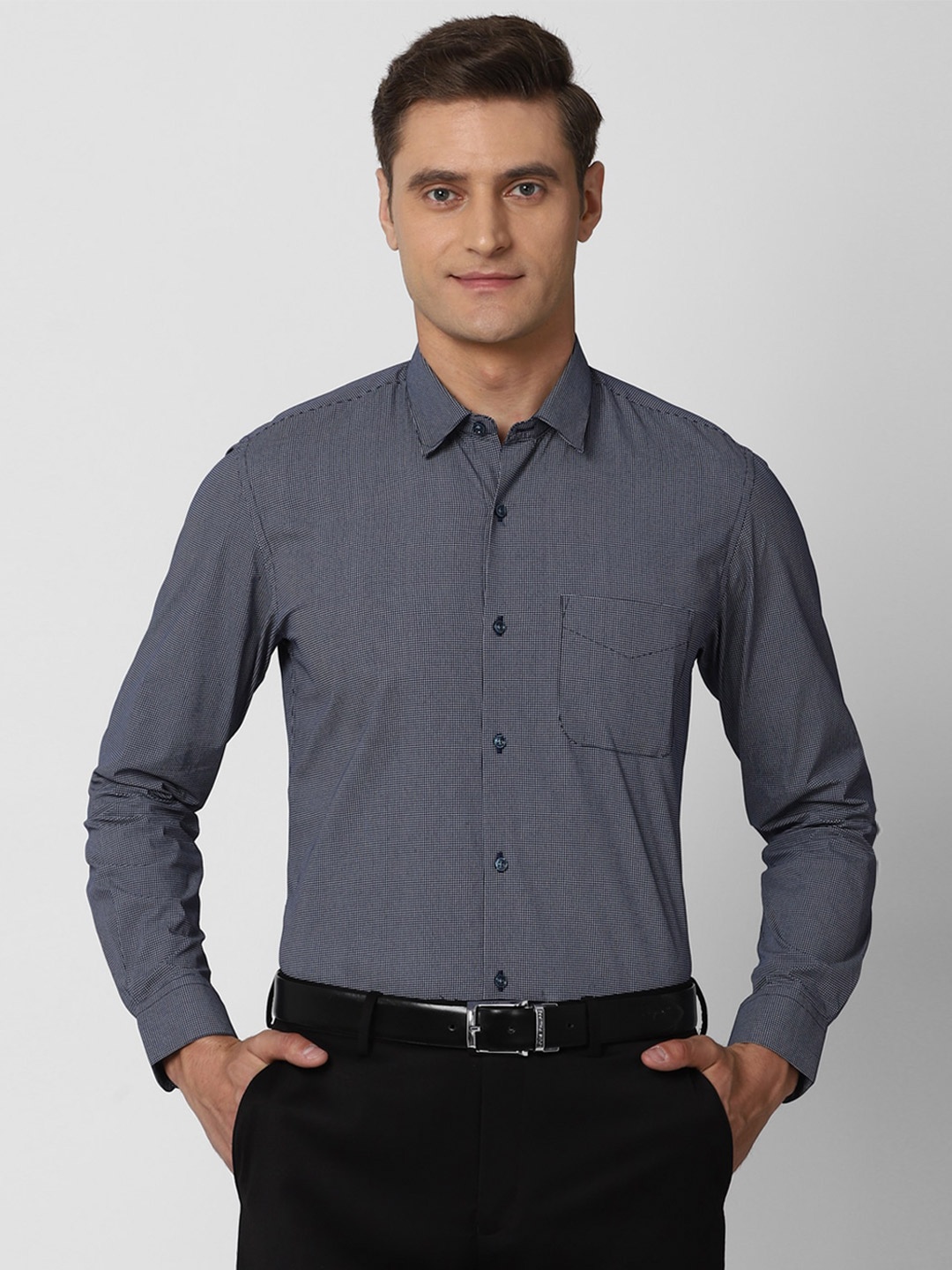 

Peter England Men Grey Slim Fit Formal Shirt