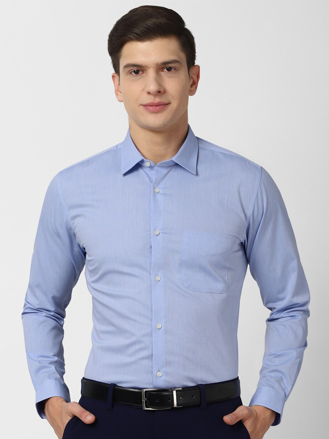 

Peter England Men Blue Solid Formal Shirt