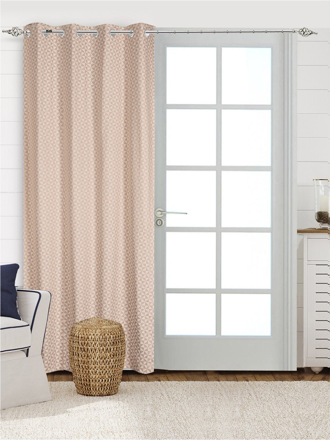 

Saral Home Firki Cotton Beige. Long Door Curtains