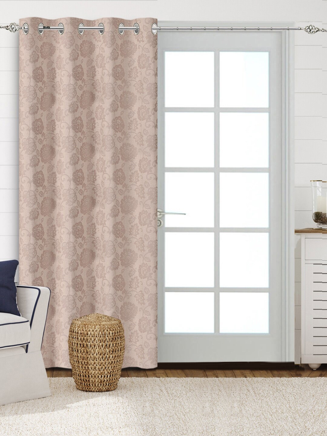 

Saral Home Jardin Cotton Set of 1 Beige Long Door Curtains