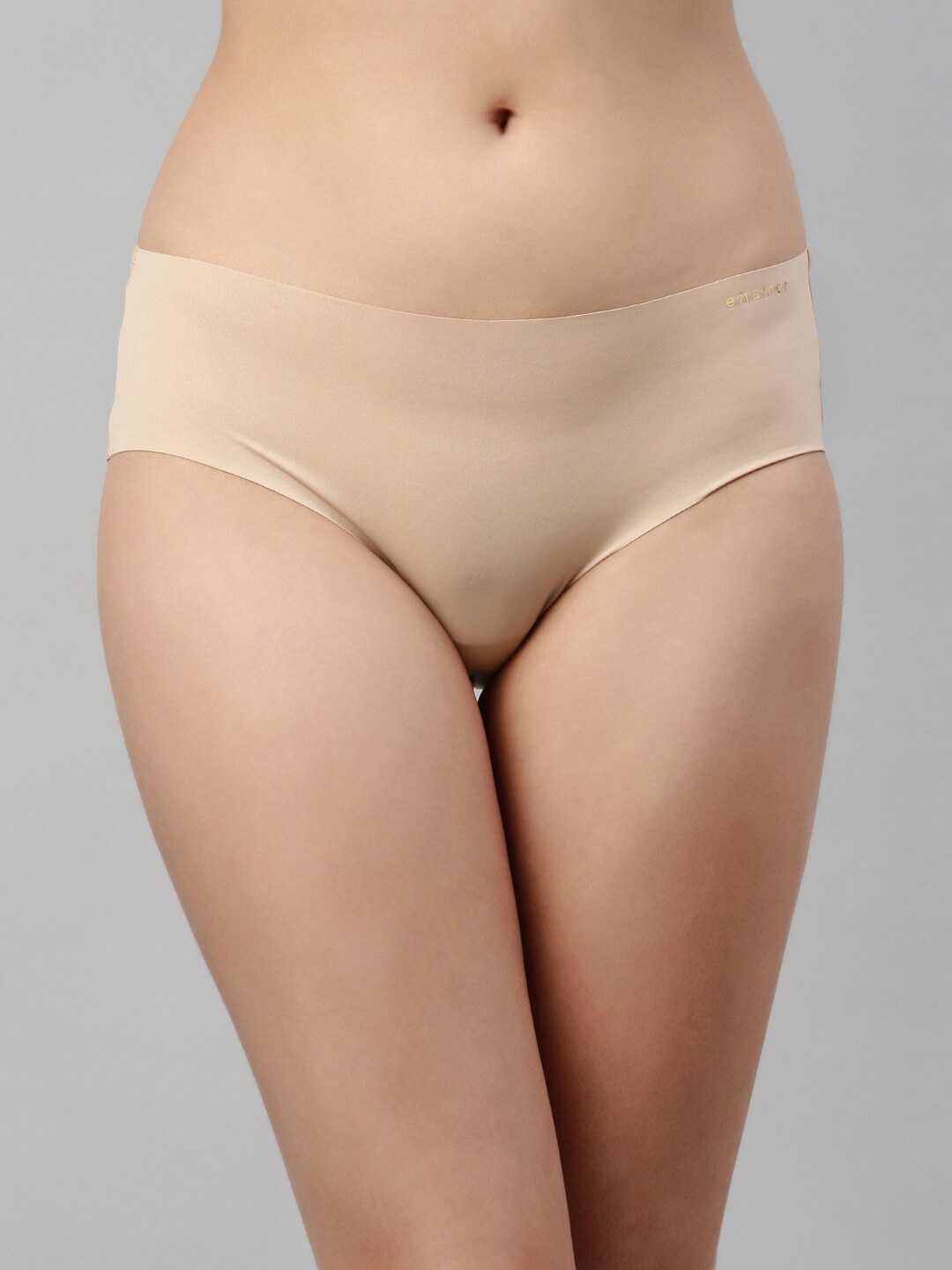 

Enamor Women Nude-Coloured Seamless Hipster Briefs Mid Waist Full Coverage - PH40