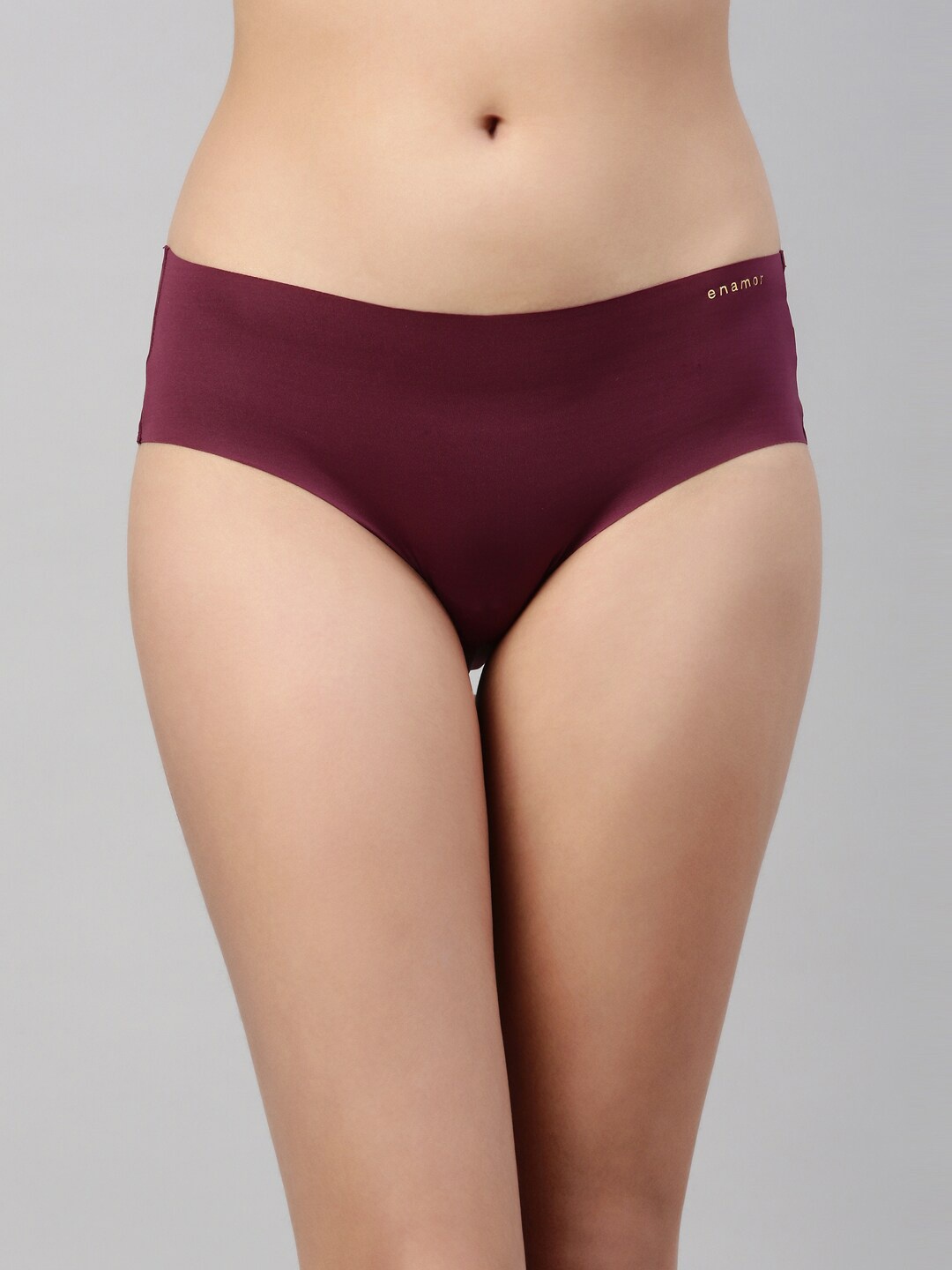 

Enamor Women Maroon Seamless Hipster Briefs Mid Waist Full Coverage - PH40, Burgundy