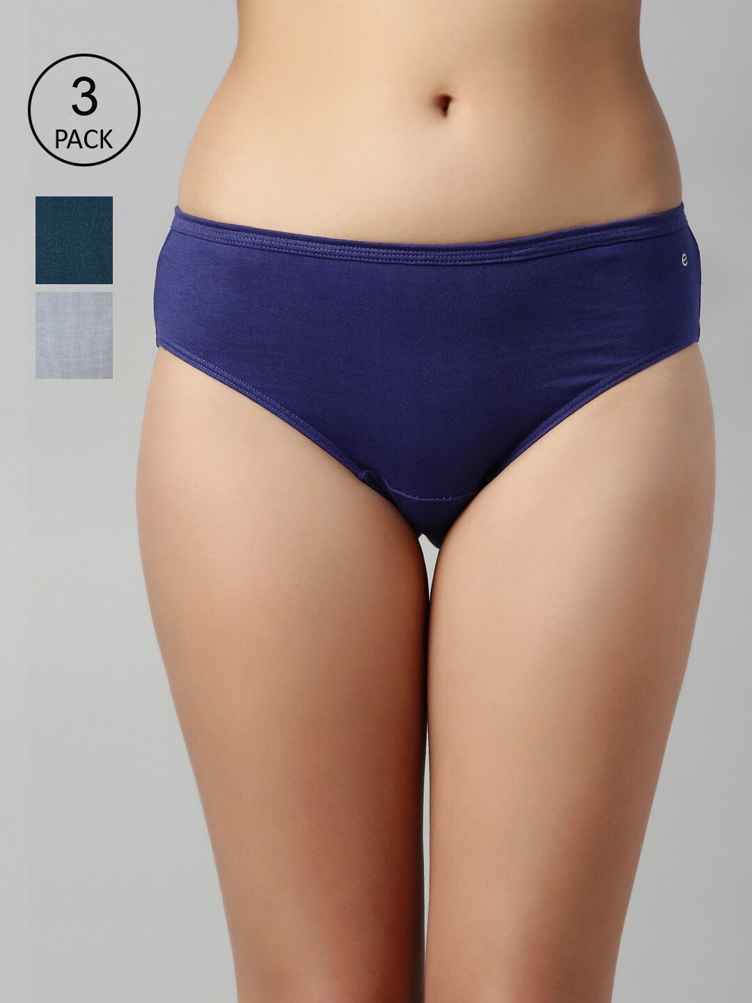 

Enamor Women Pack of 3 Multicolored Cotton Antimicrobial Hipster Briefs-CH03, Multi