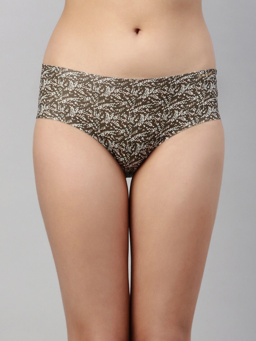 

Enamor Women Olive Green Printed Seamless Hipster Briefs - PH40