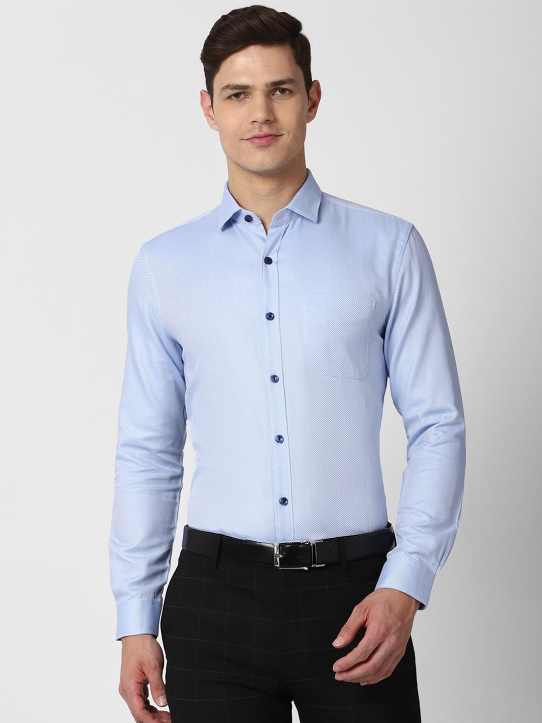 

Peter England Elite Men Blue Slim Fit Formal Shirt