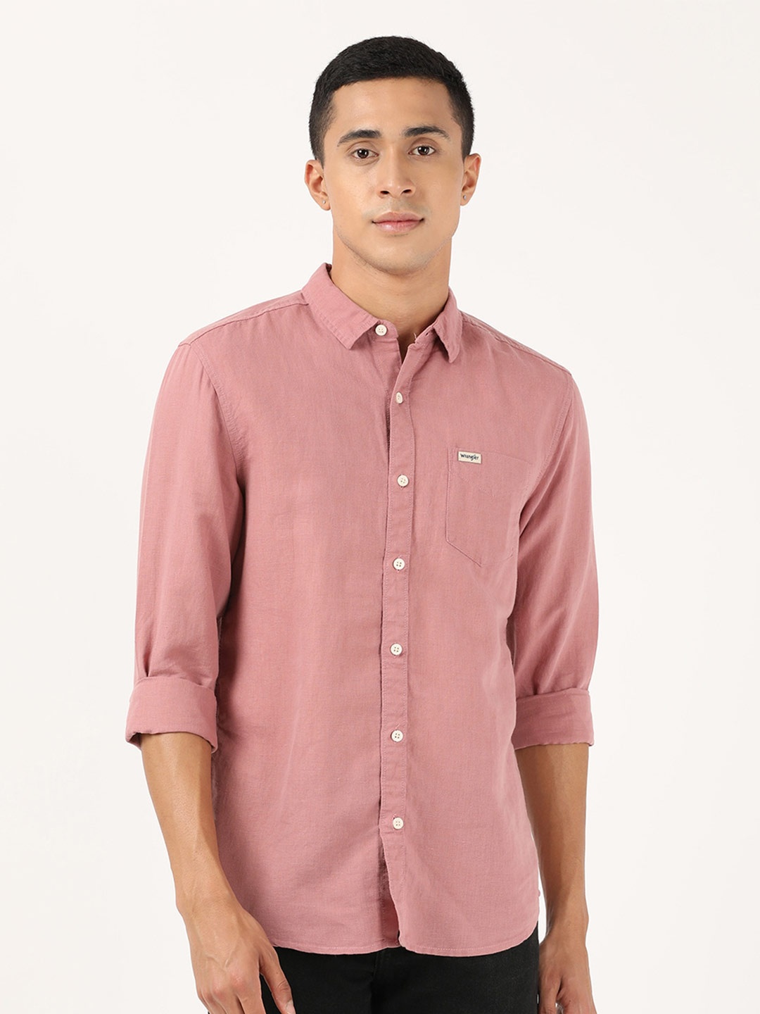 

Wrangler Men Pink Classic Casual Shirt