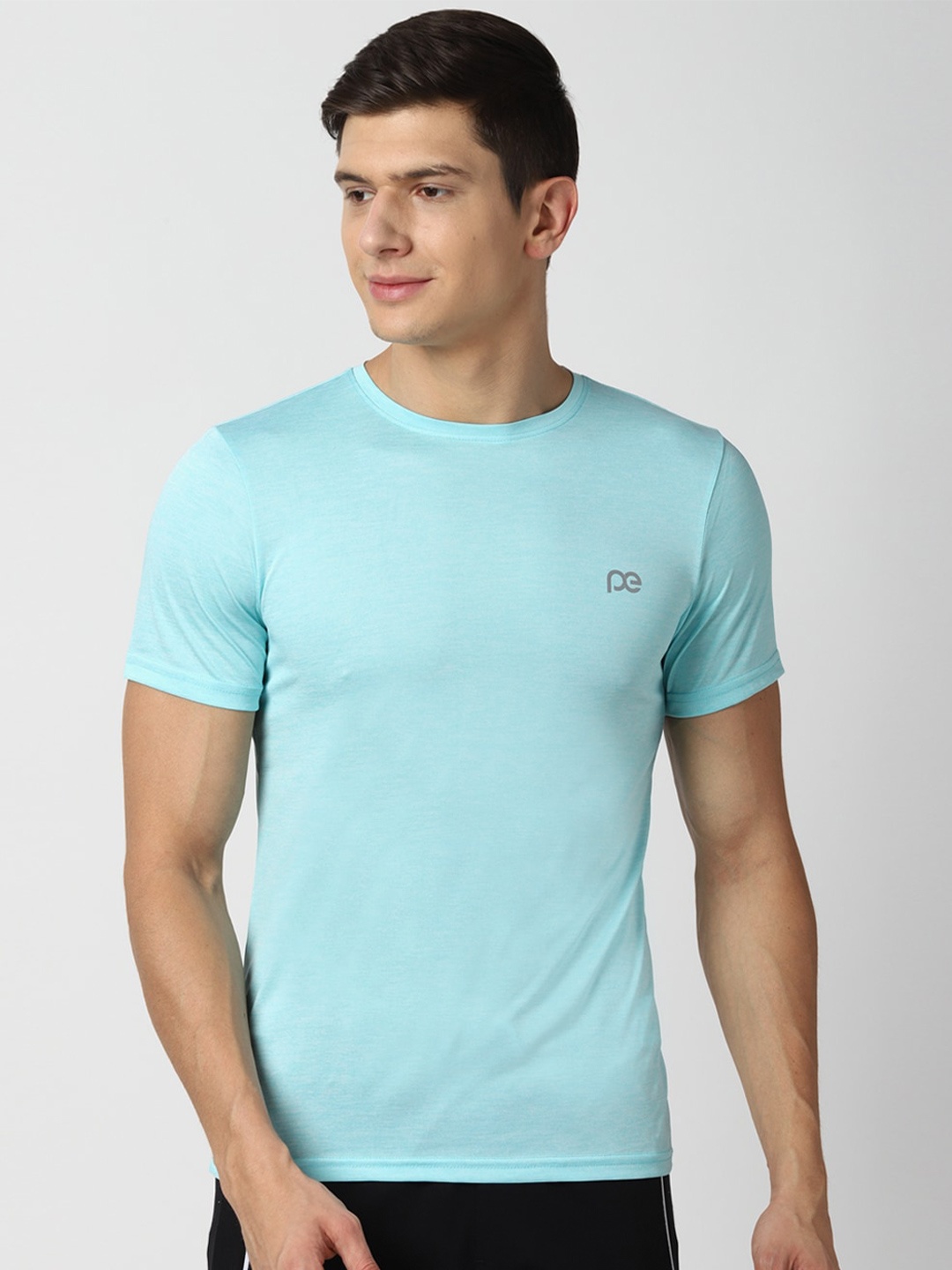 

Peter England Casuals Men Turquoise Blue Slim Fit T-shirt