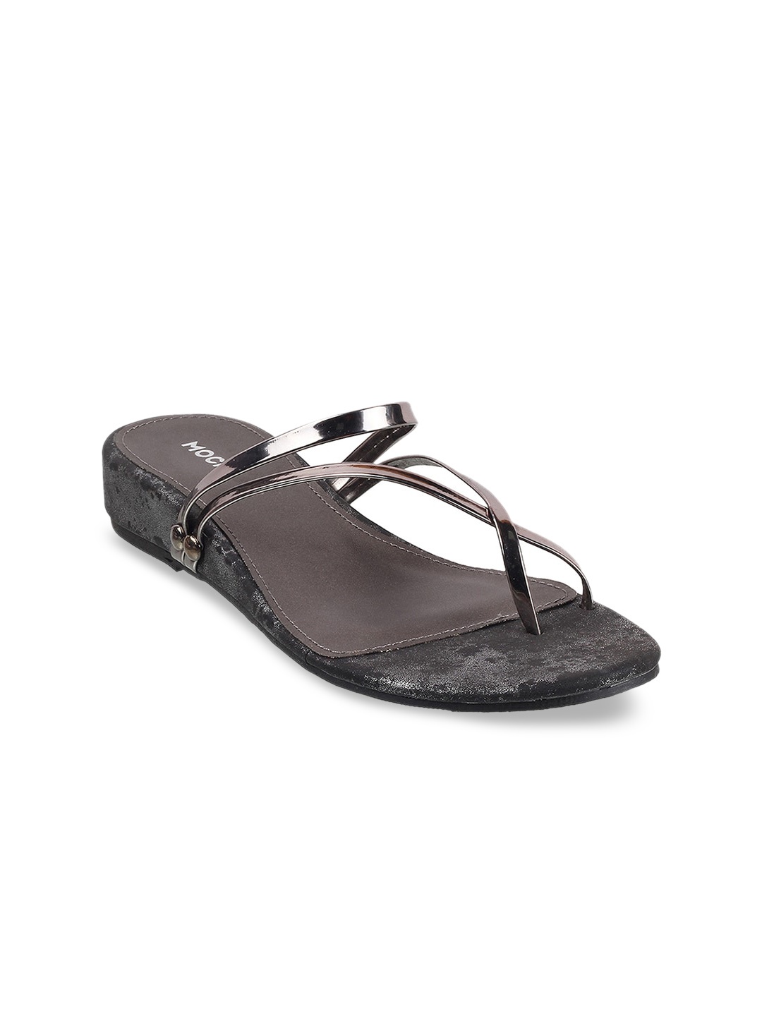 

Mochi Women Grey T-Strap Flats