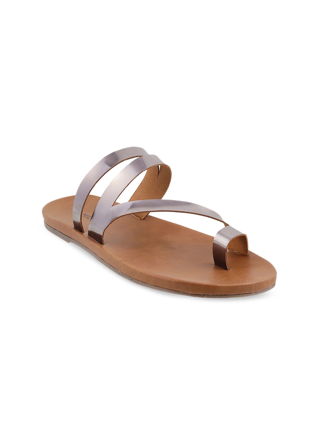 

Mochi Women Gold-Toned One Toe Flats