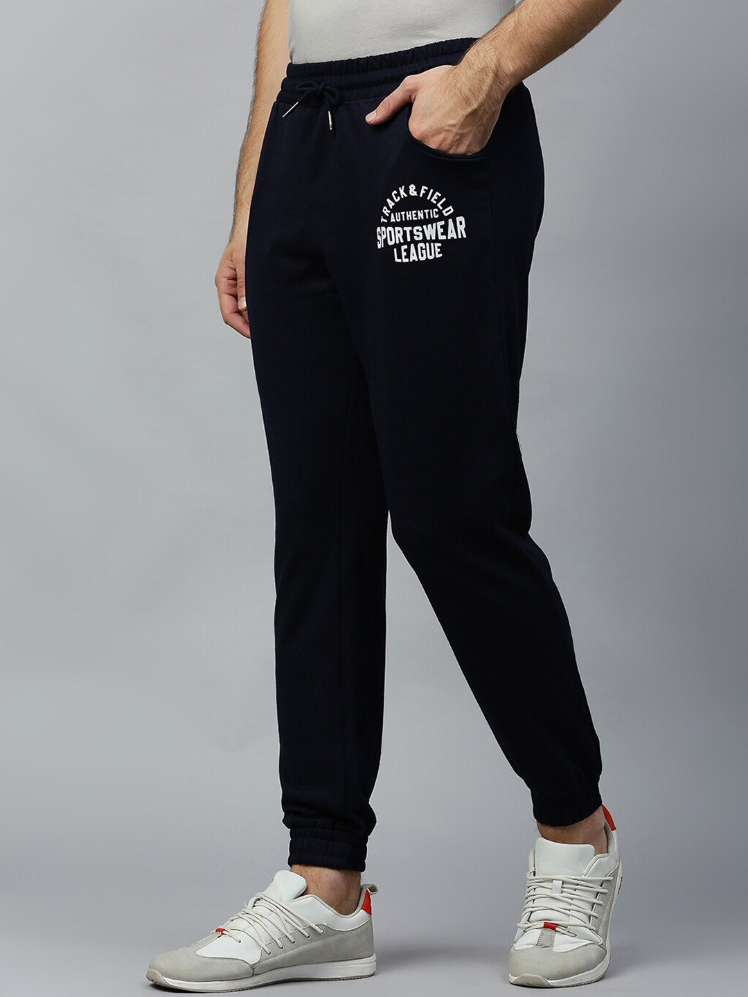 

Hubberholme Men Navy Blue Solid Joggers
