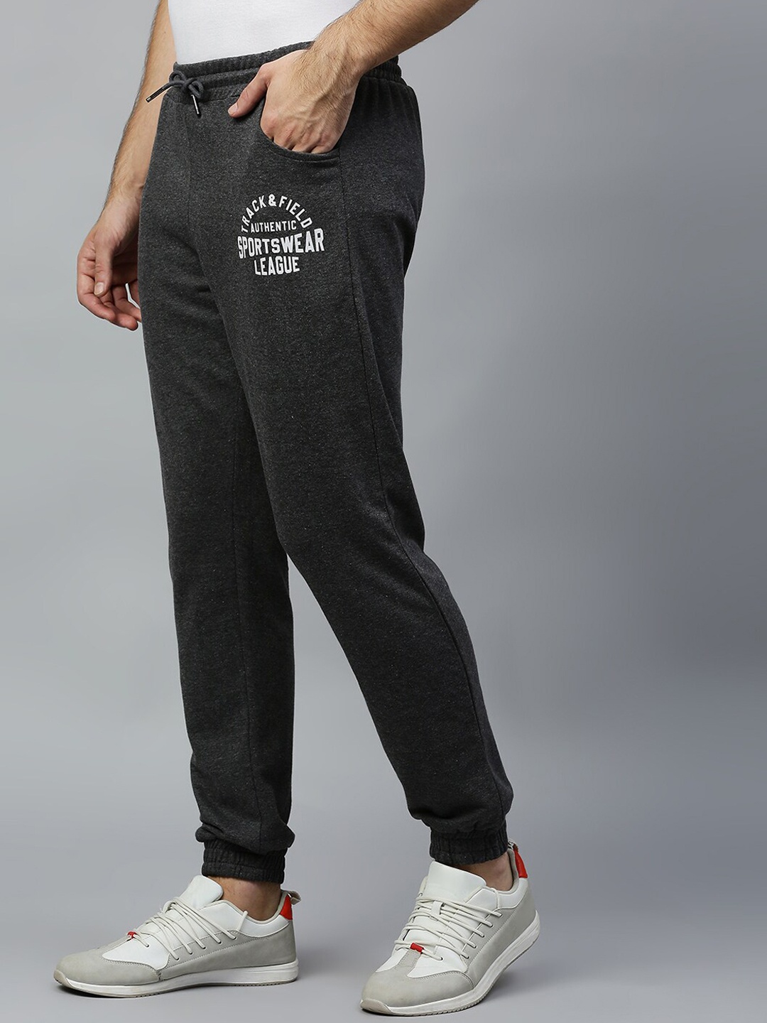 

Hubberholme Men Grey Solid Joggers