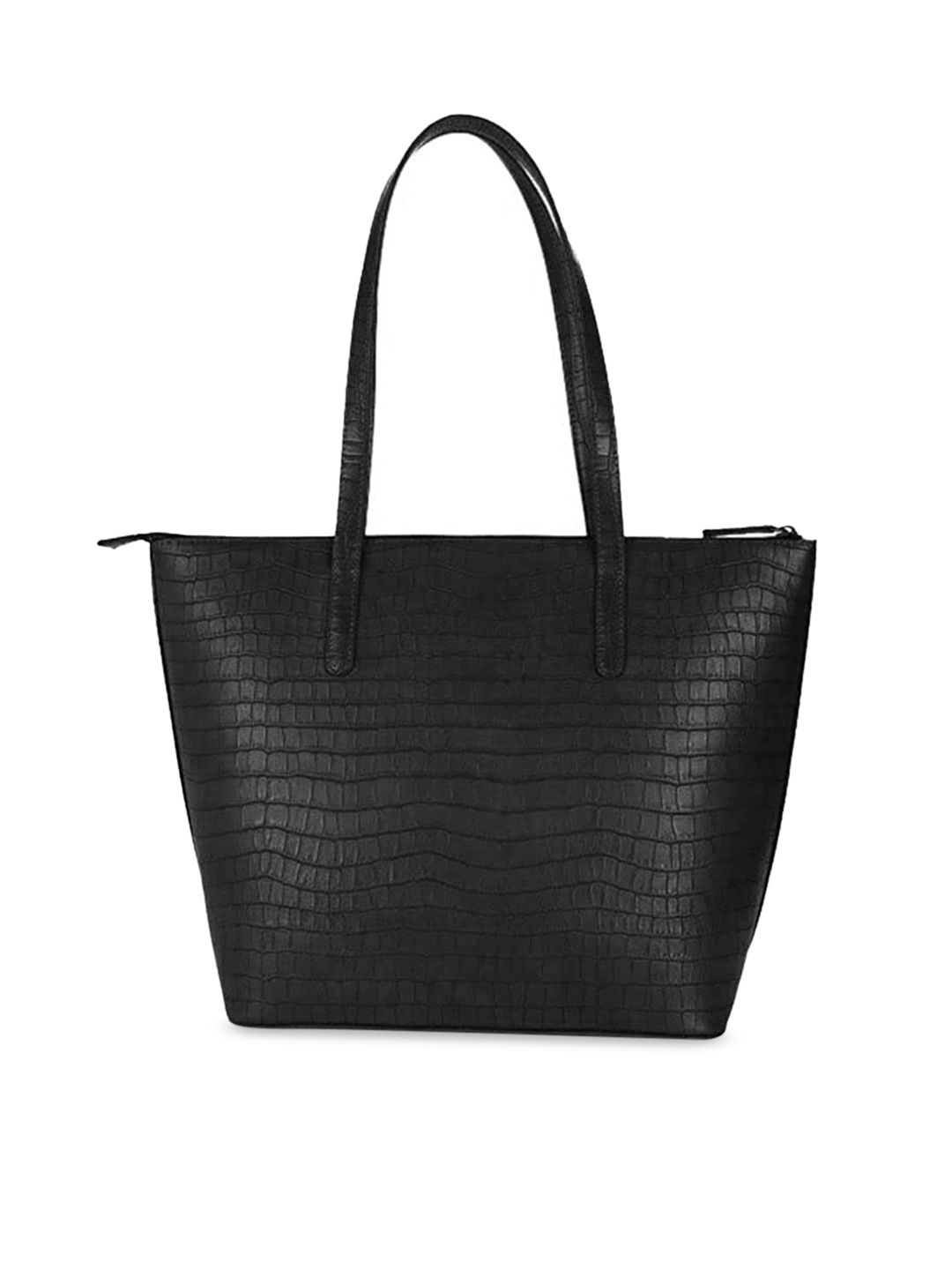 

Lychee Women Black Textured PU Shopper Tote Bag