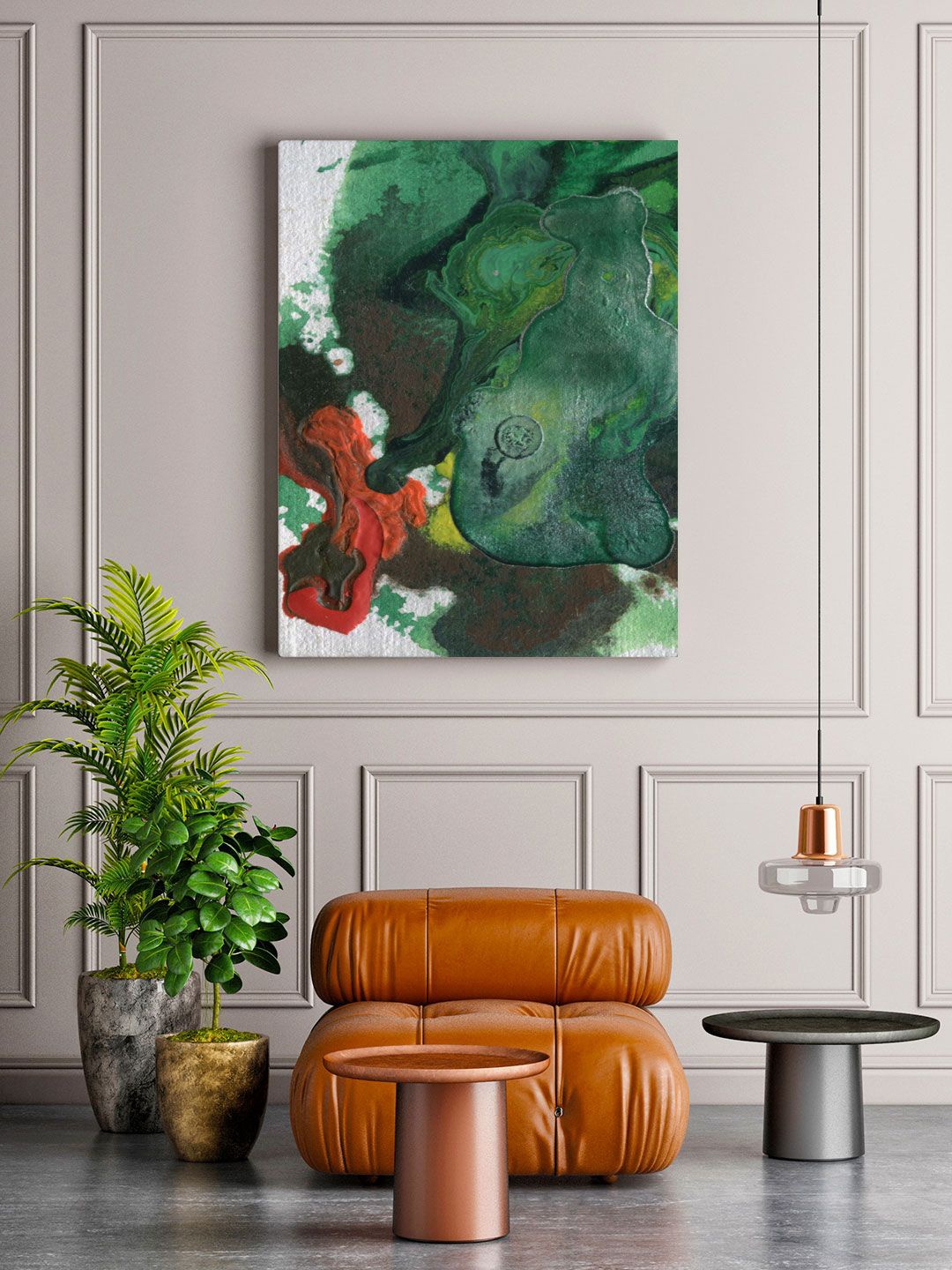 

ARTSPACE Green Abstract Wall Painting