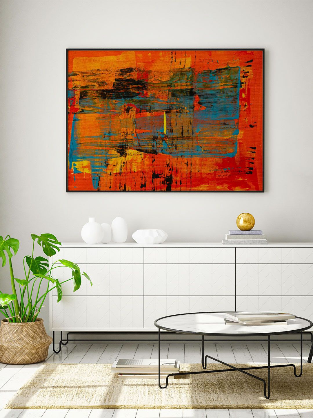 

ARTSPACE Red & Multicoloured Abstract Wall Art