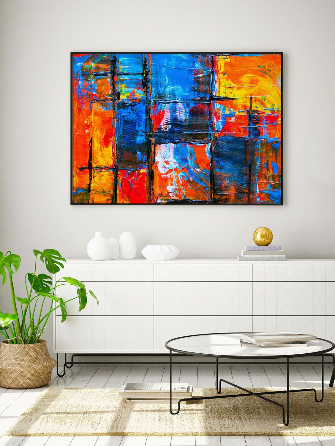 

ARTSPACE Multicoloured Abstract Wall Painting, Multi