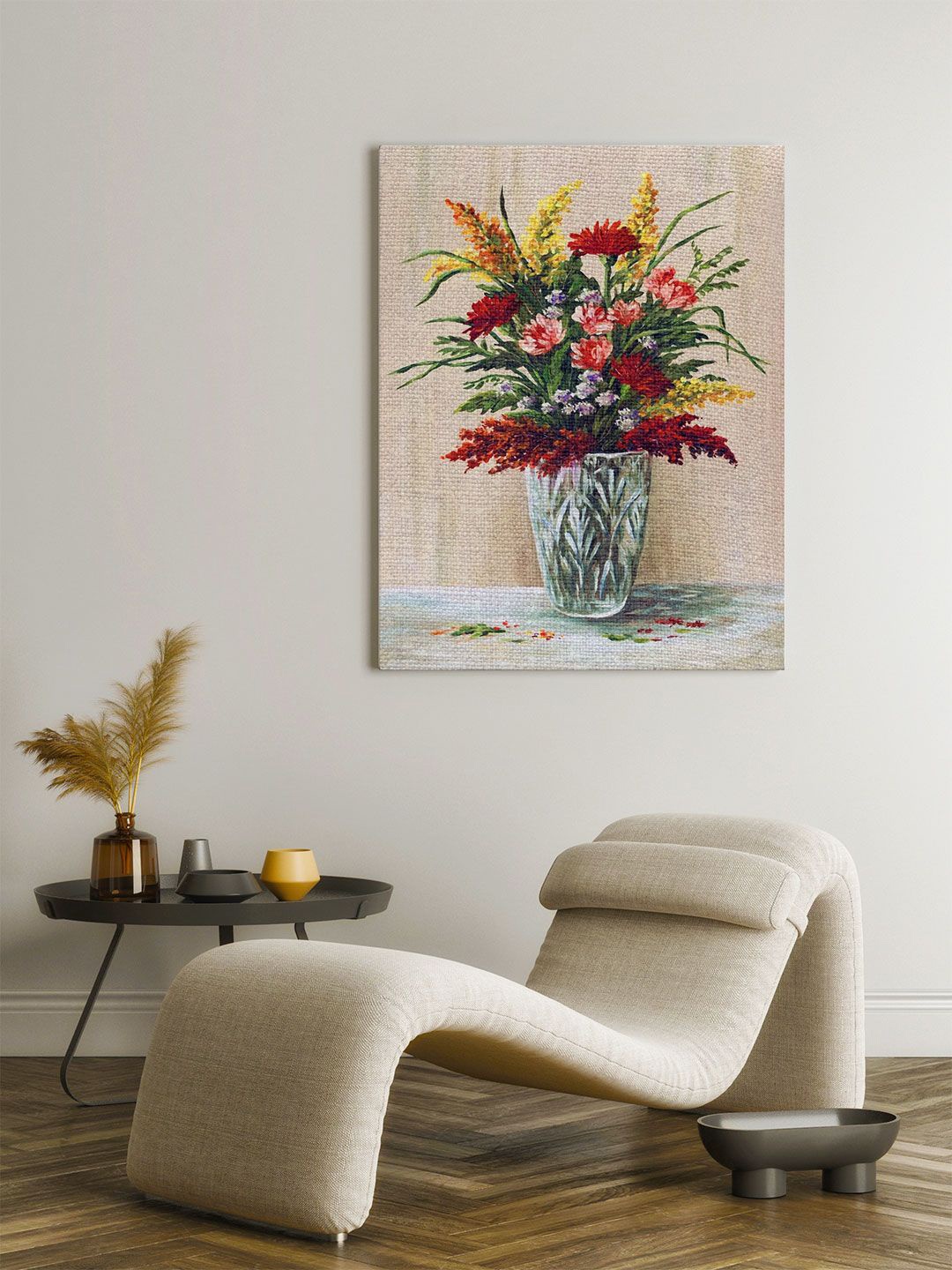 

ARTSPACE Pink Floral Printed Canvas Wall Painting With Frame