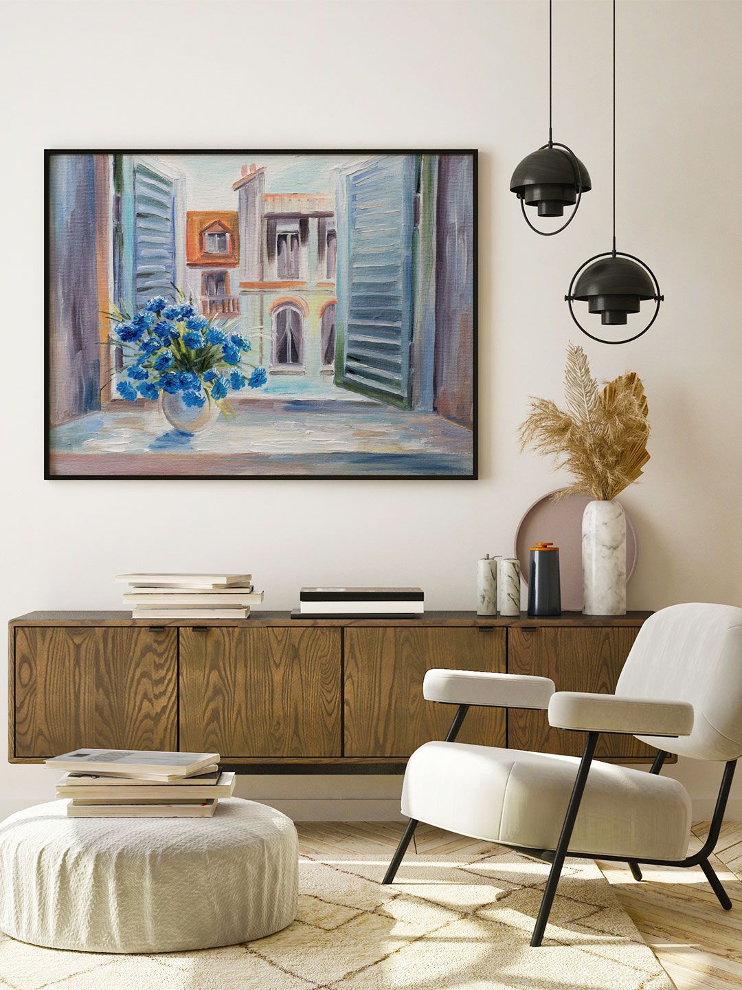 

ARTSPACE Purple Floral Wall Painting