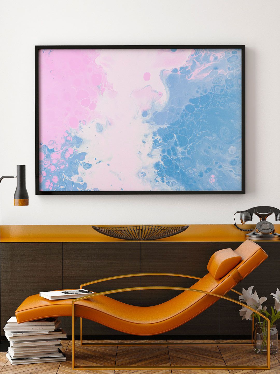 

ARTSPACE Pink & Blue Abstract Wall Painting