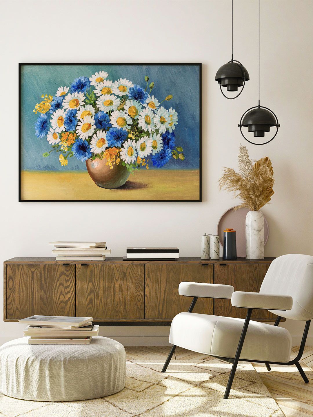 

ARTSPACE Blue & White Floral Printed Wall Art
