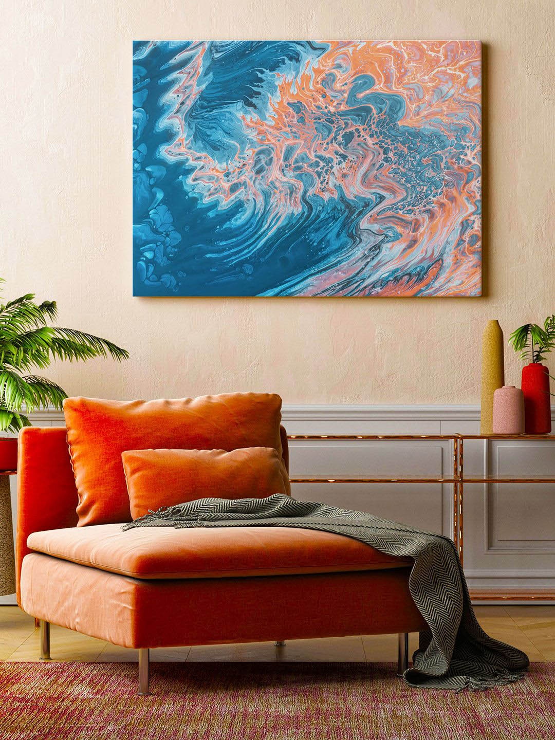 

ARTSPACE Blue & Orange Abstract Printed Wall Art