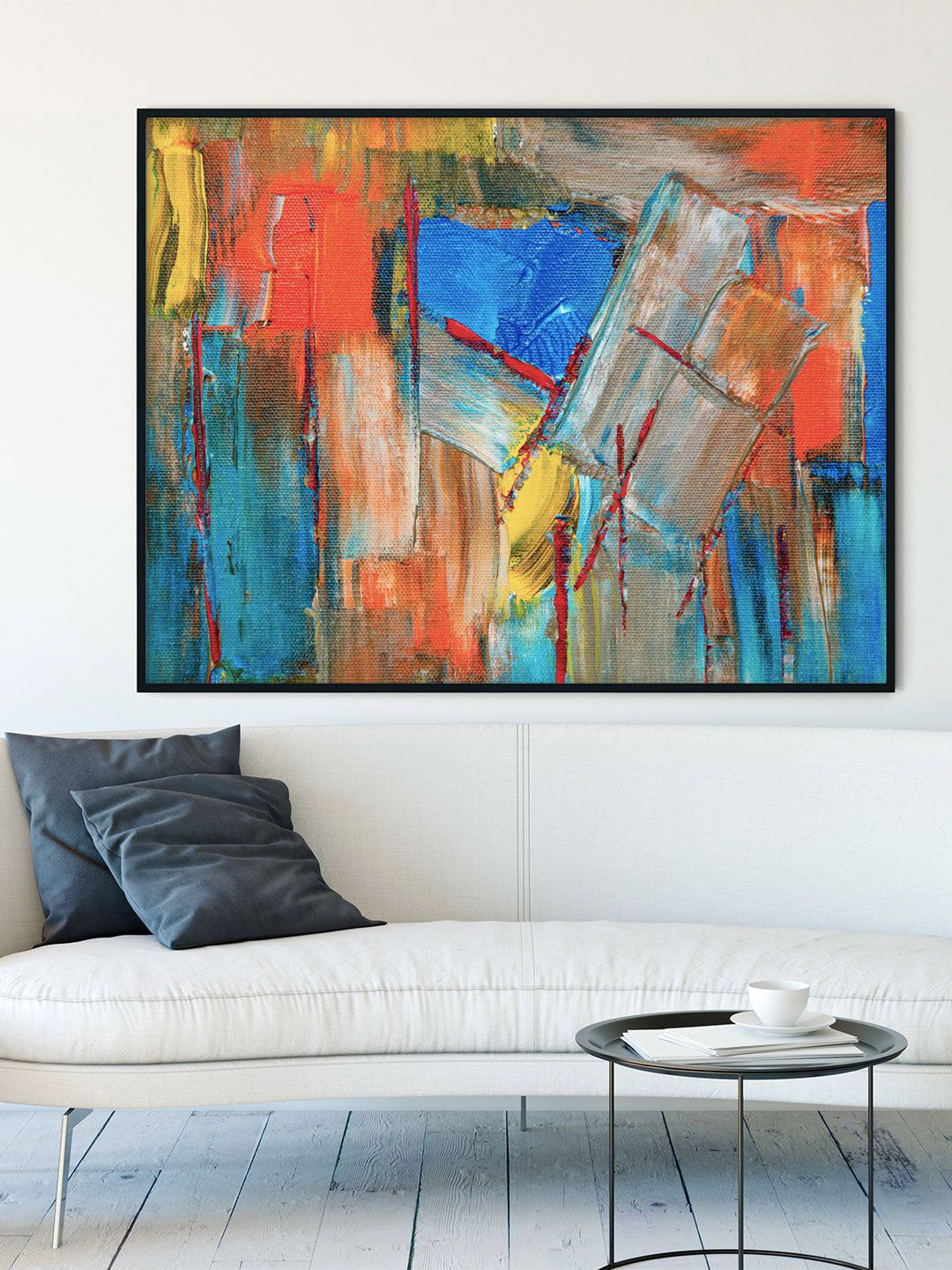 

ARTSPACE Orange & Blue Abstract Painted Wall Art