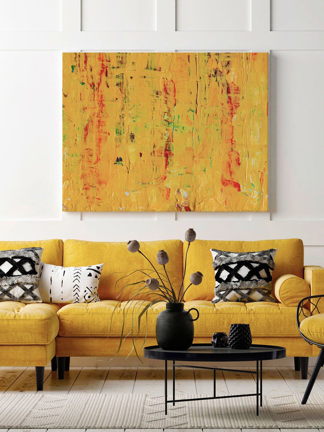 

ARTSPACE Yellow Abstract Wall Painting