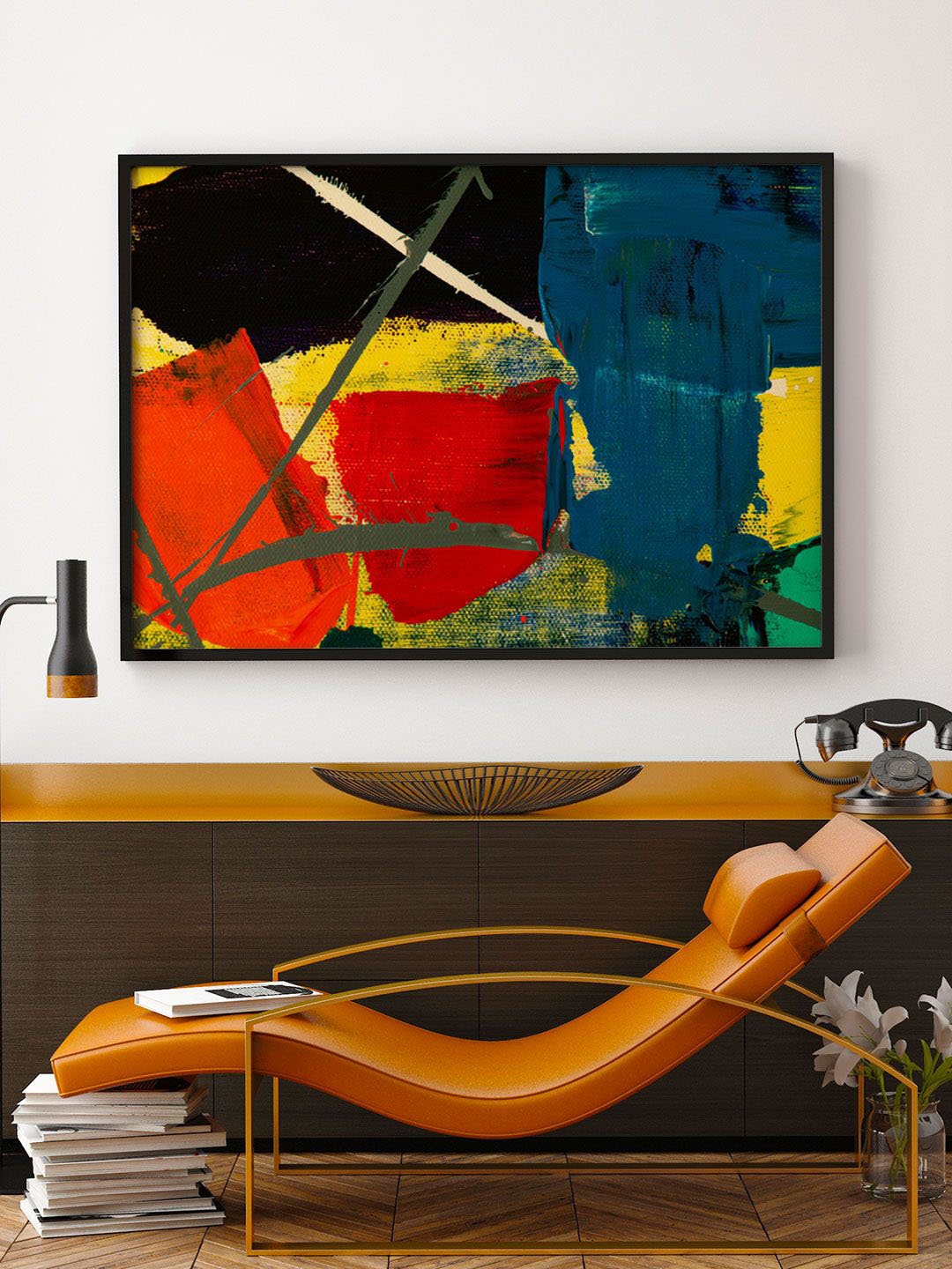 

ARTSPACE Teal & Red Abstract Painted Wall Art