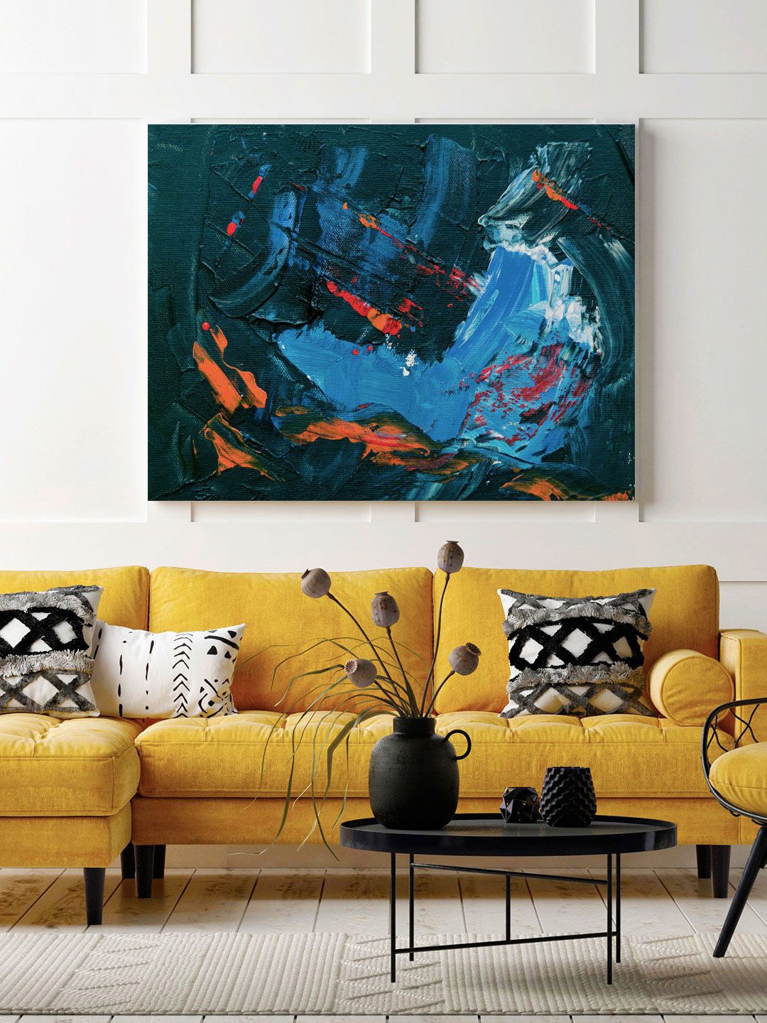 

ARTSPACE Blue & Orange Abstract Printed Wall Art