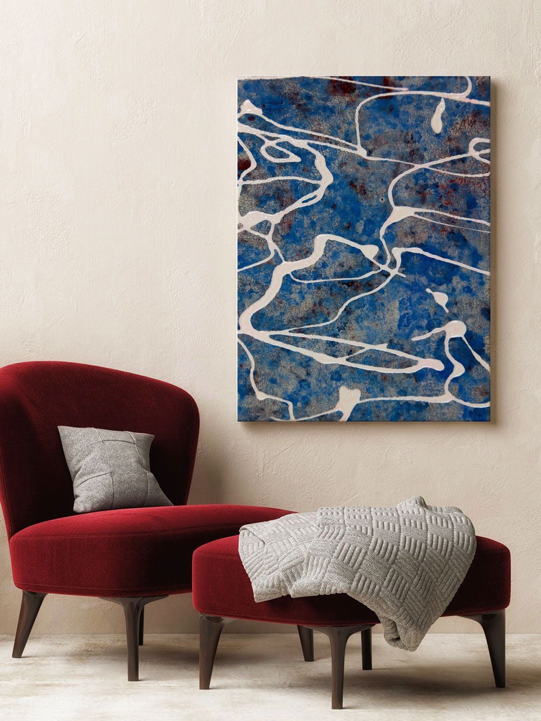 

ARTSPACE Blue & White Abstract Printed Wall Art