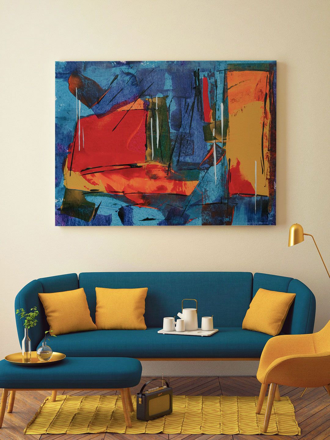 

ARTSPACE Multicolored Abstract Framed Wall Painting, Multi