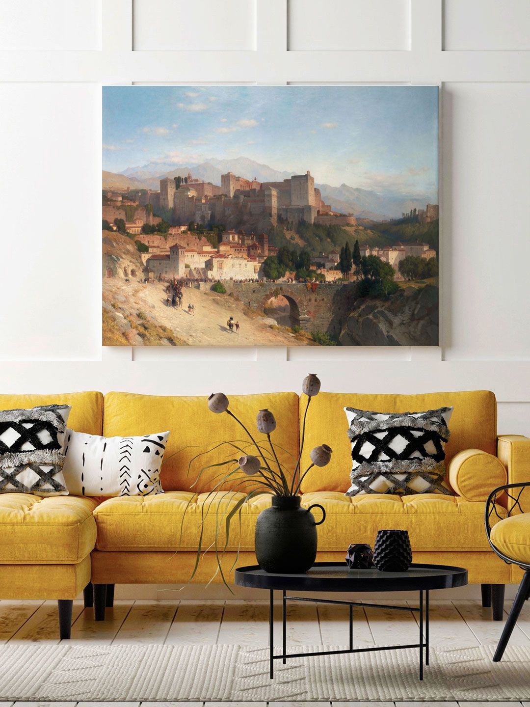 

ARTSPACE Blue & Brown Landscape Canvas Wall Painting With Frame