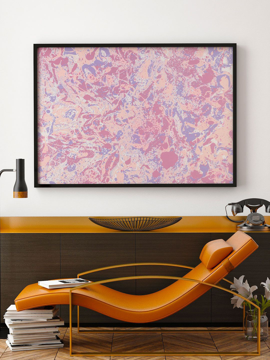 

ARTSPACE Pink Brandy Rose Abstract Wall Painting