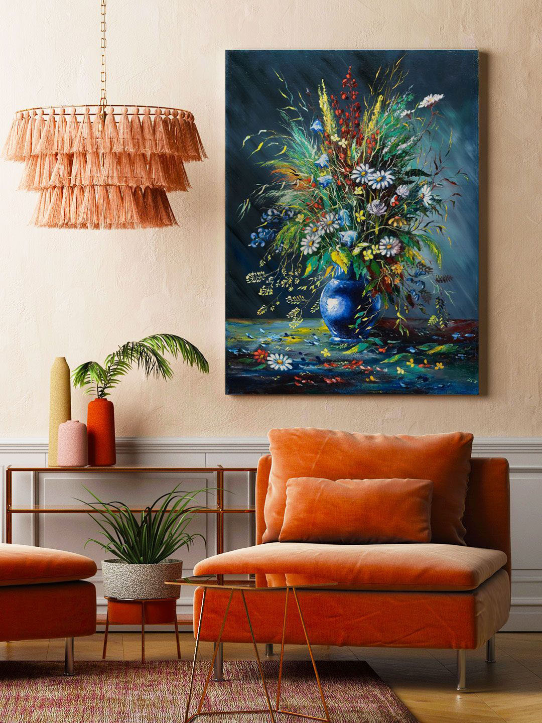 

ARTSPACE Blue & Green Bouquet of wild flowers Wall Art