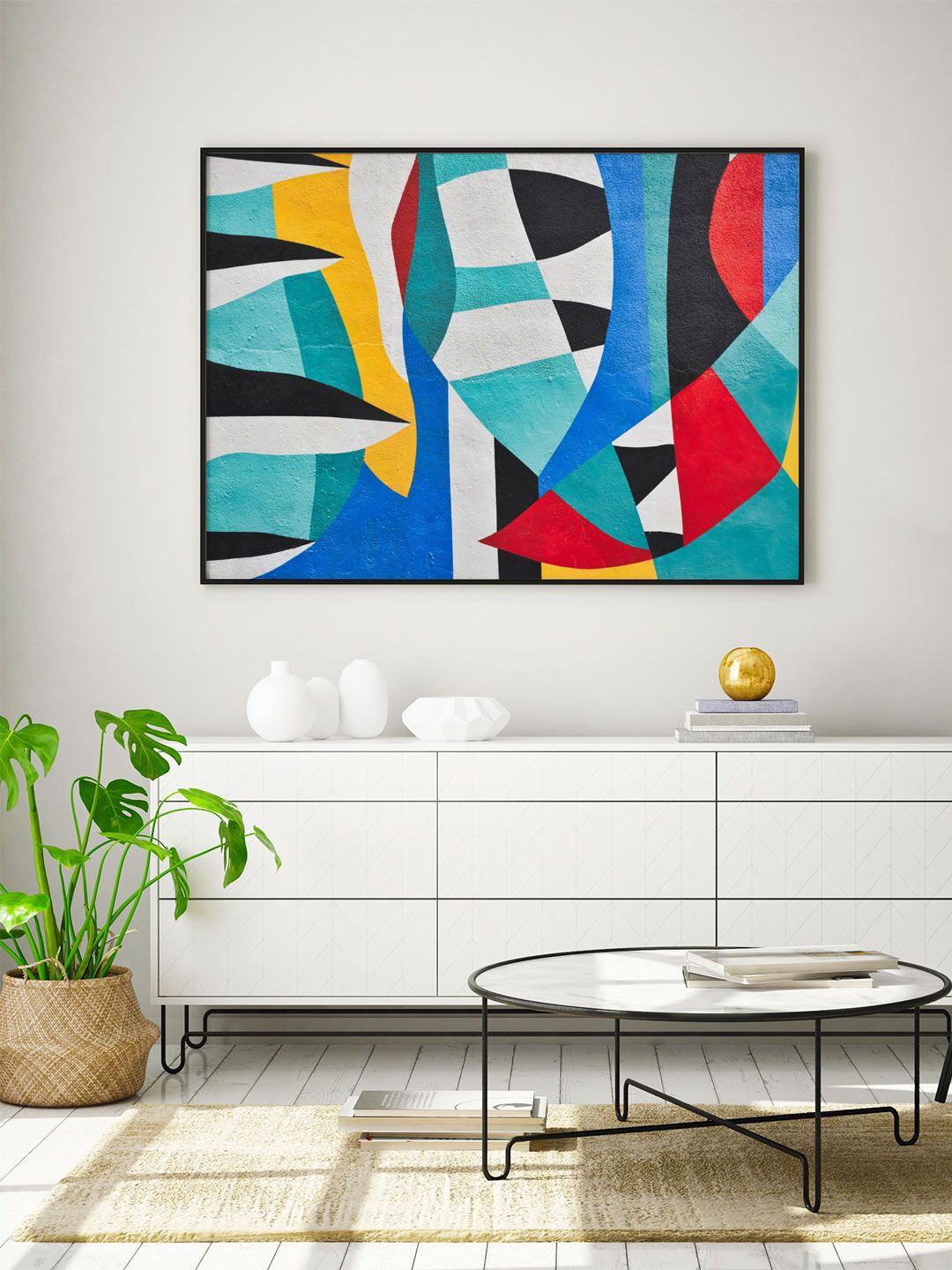 

ARTSPACE Blue & White Abstract Contemporary Wall Painting