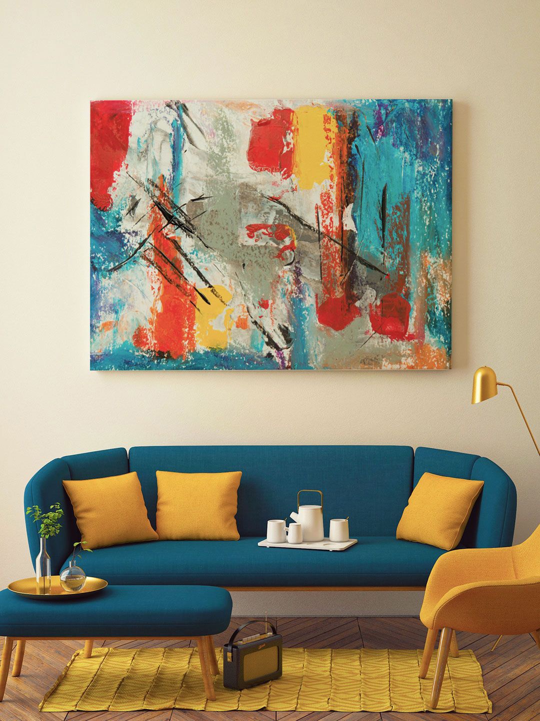 

ARTSPACE Blue & Yellow Abstract Framed Wall Art
