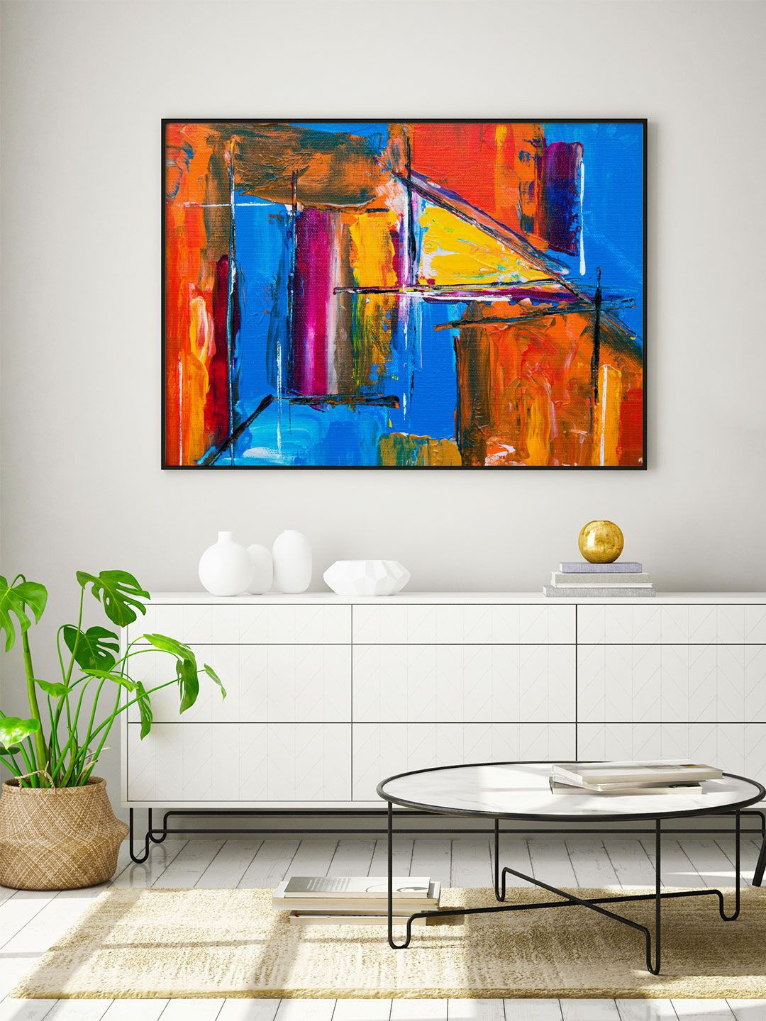 

ARTSPACE Red & Blue Abstract Painting Wall Art