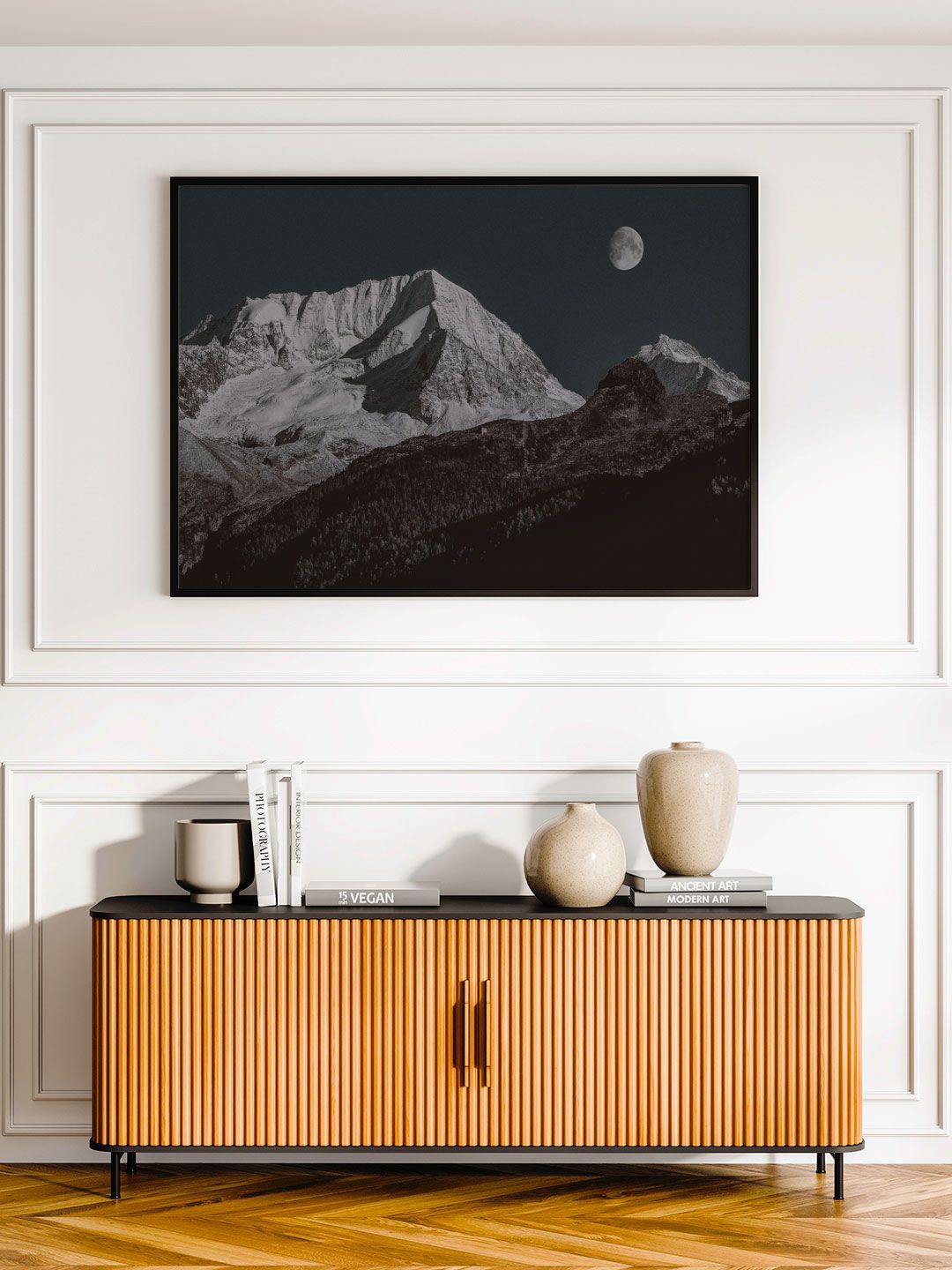 

ARTSPACE Black & Grey Snow Covering The Top Of A Summit In Italy Painting Wall Art