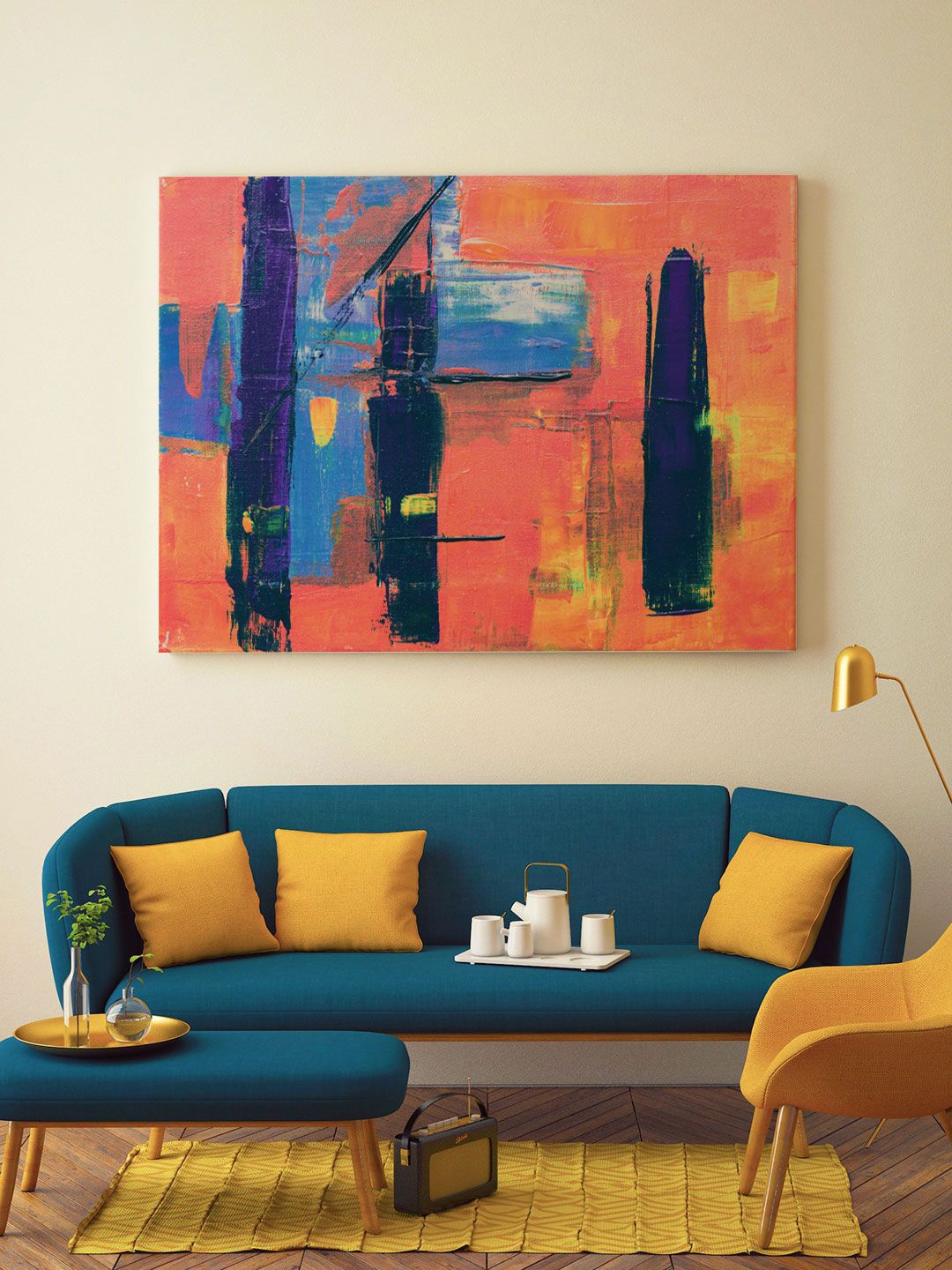 

ARTSPACE Blue & Orange Abstract Framed Wall Art