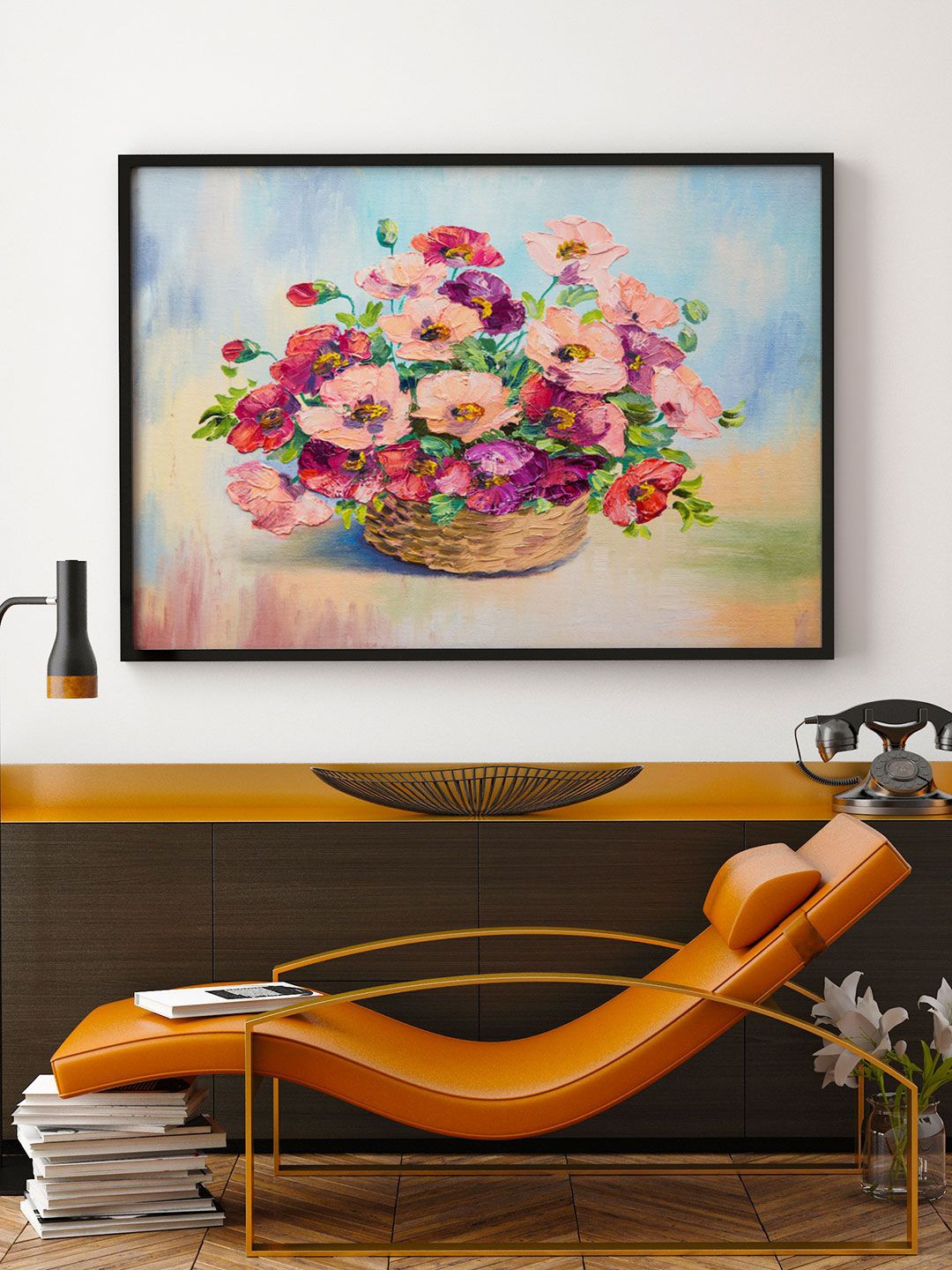 

ARTSPACE Blue & Pink Bouquet Of Poppies Painting Wall Art