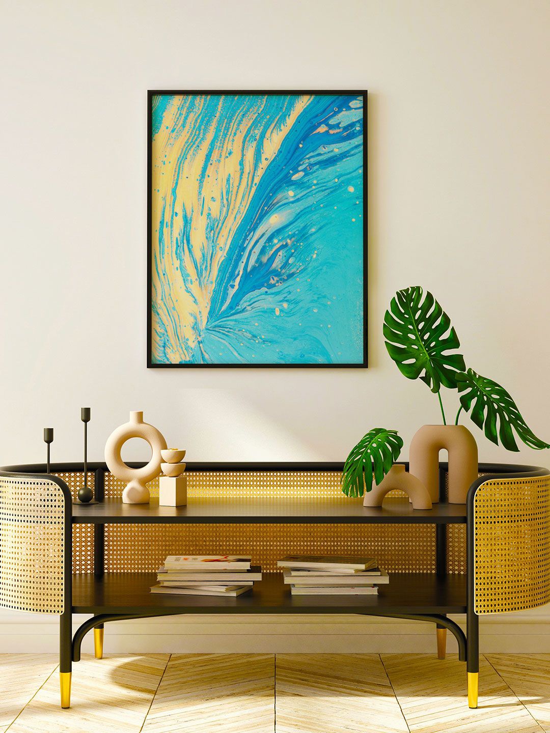 

ARTSPACE Blue & Yellow Abstract Framed Wall Art