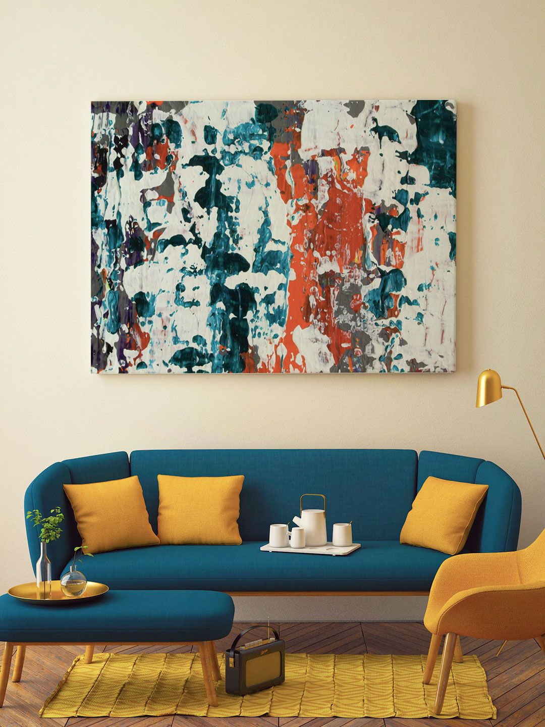 

ARTSPACE White & Red Abstract Framed Wall Art