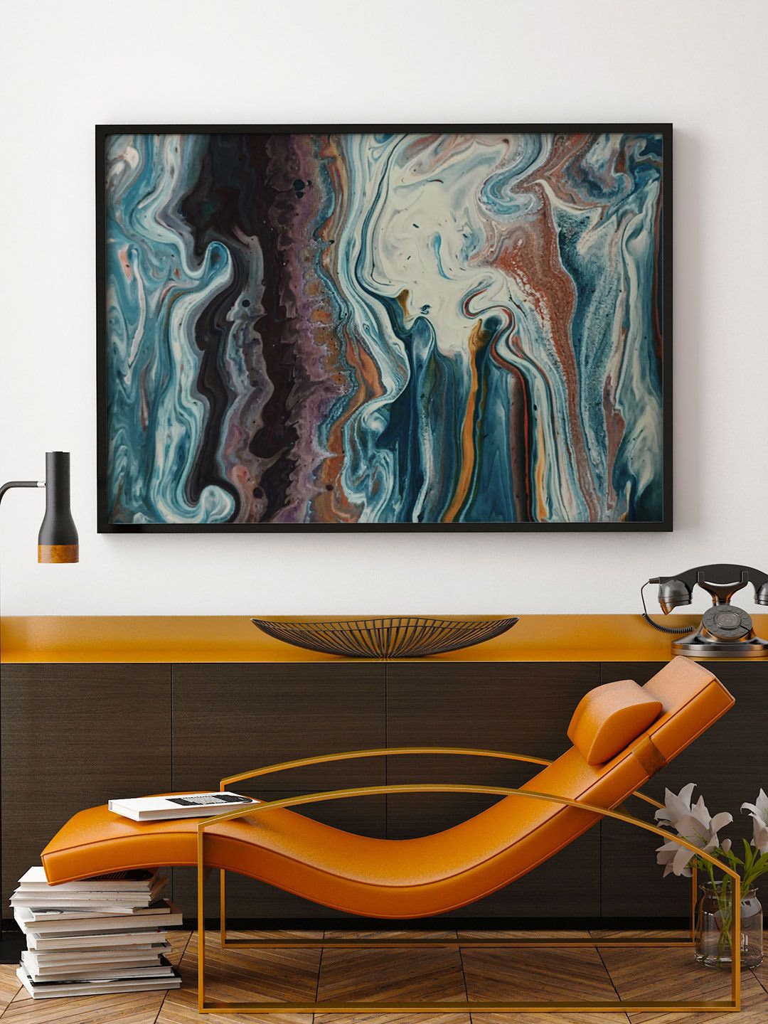 

ARTSPACE Brown & Blue Abstract Painting Framed Wall Art