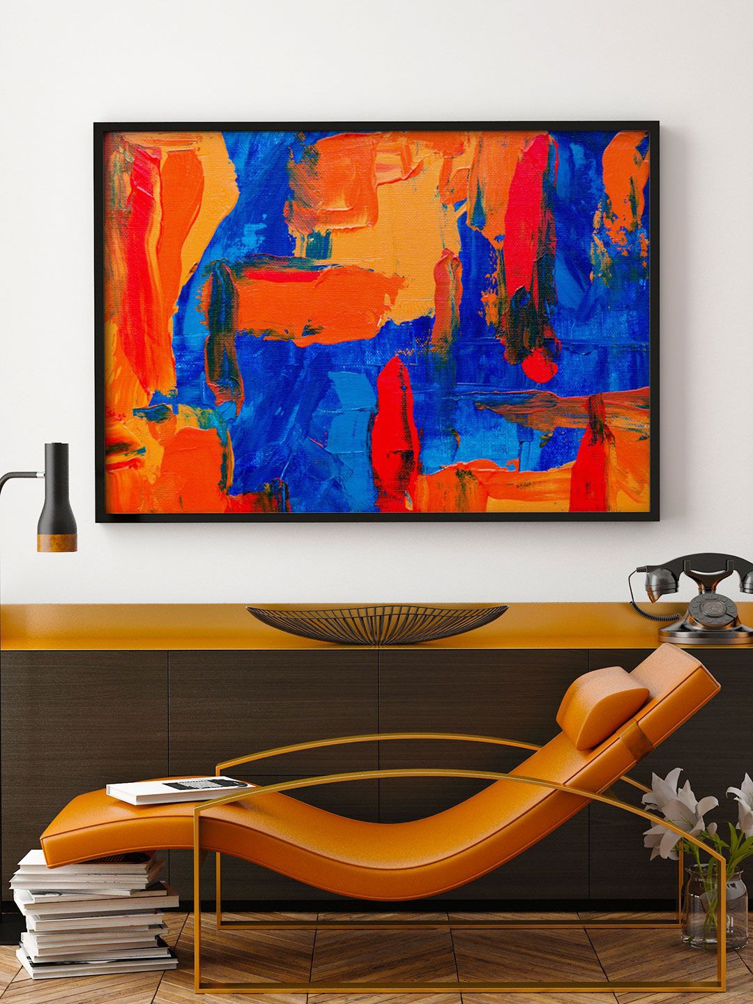

ARTSPACE Blue & Orange Abstract Canvas Painting