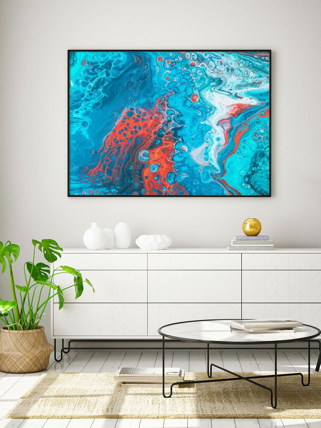 

ARTSPACE Pink & Blue Fluid Art VIII Canvas Wall Art