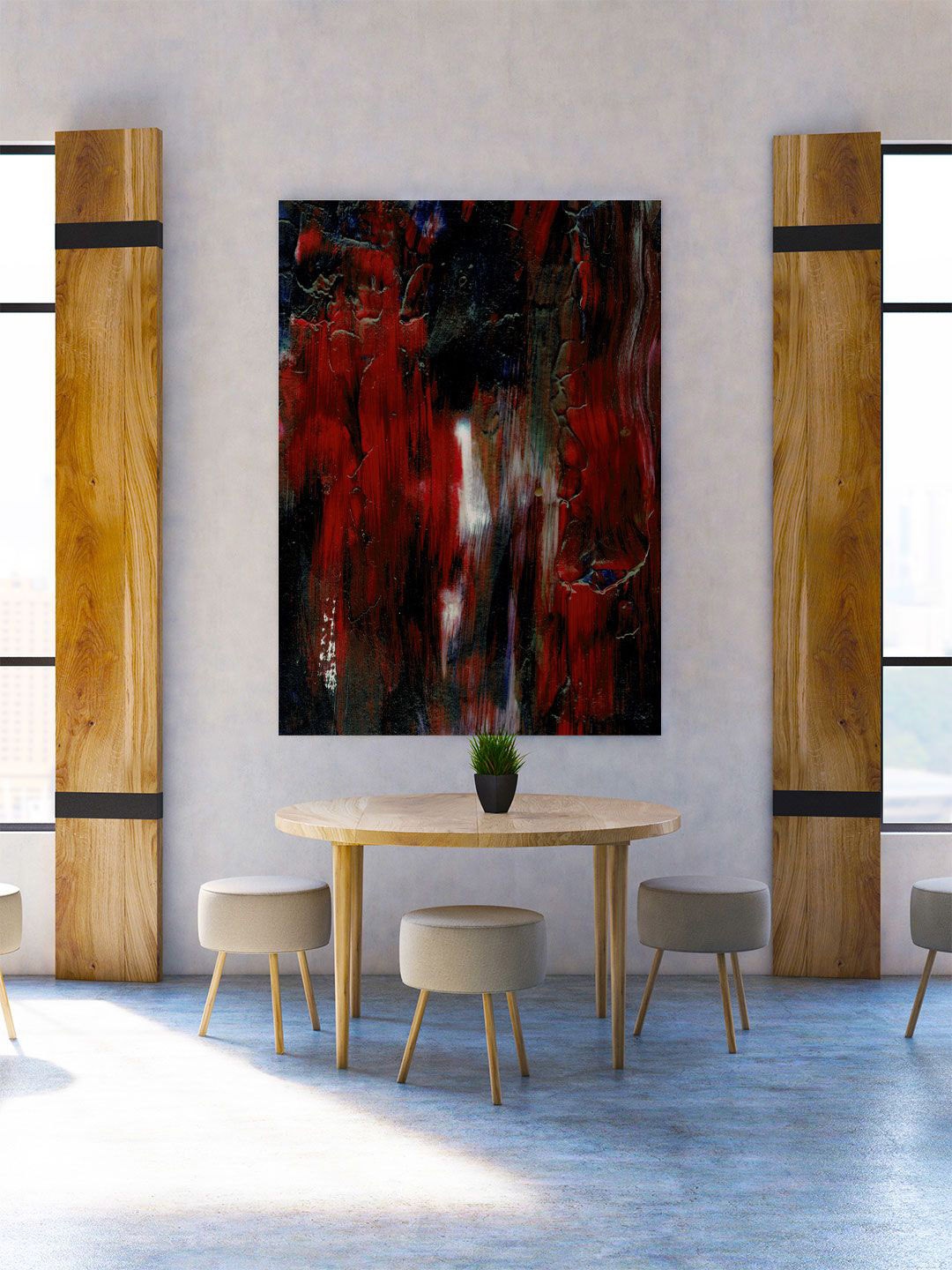 

ARTSPACE Red & White Abstract Framed Wall Art