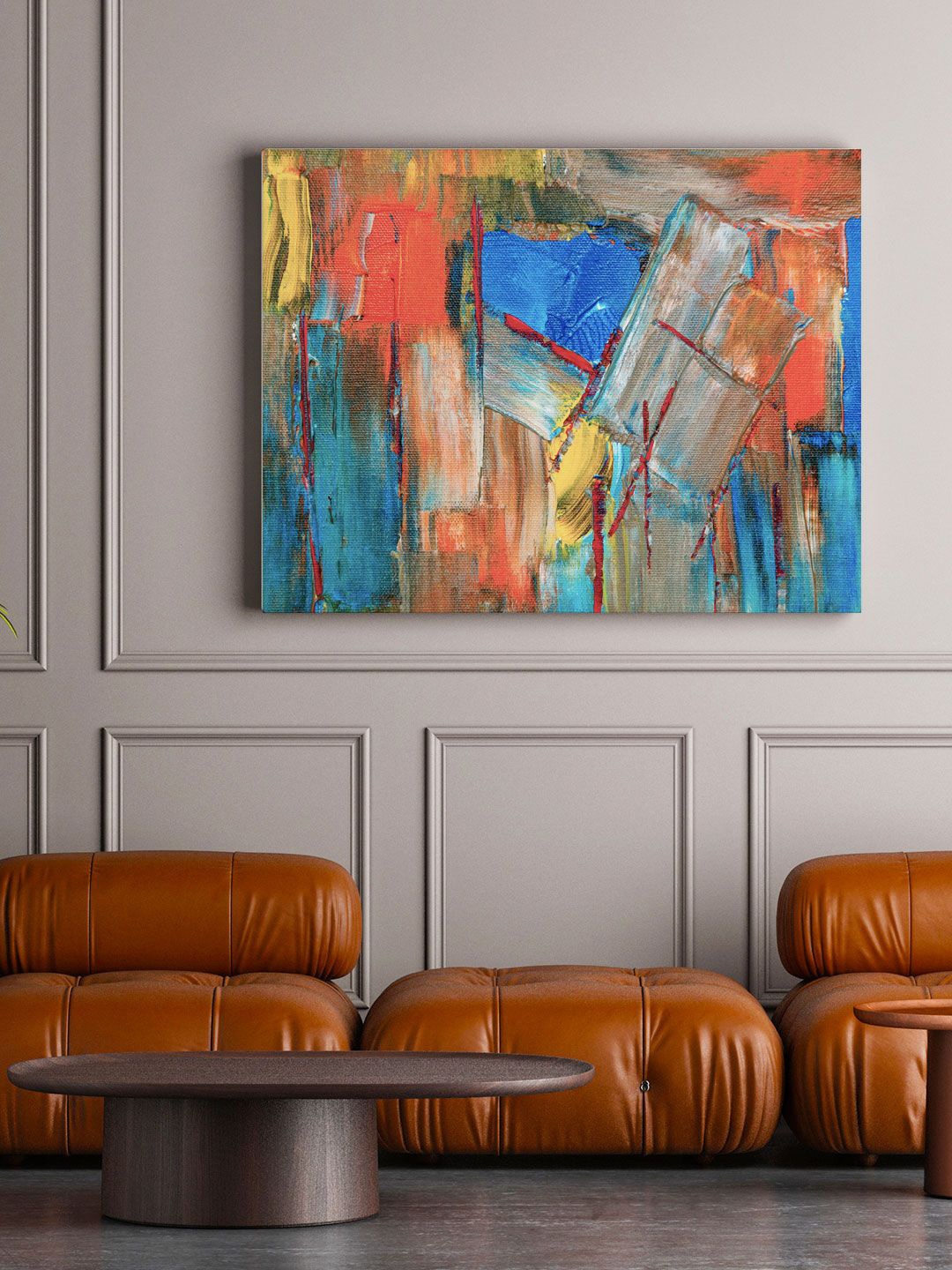 

ARTSPACE Blue & Red Abstract Canvas Wall Art