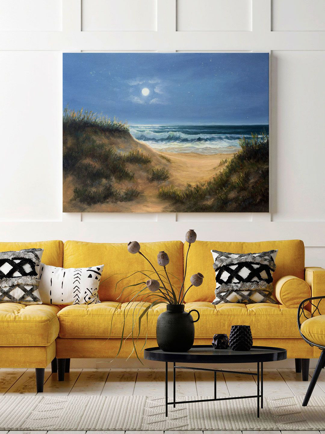 

ARTSPACE Blue & Beige Ocean & dunes Painting Wall Art
