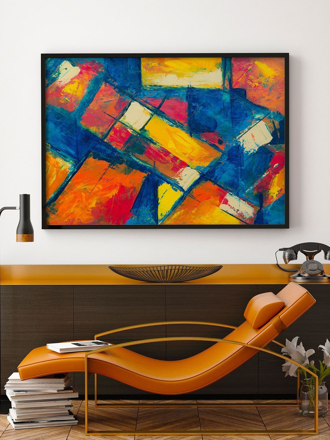 

ARTSPACE Multicoloured Abstract Printed Canvas Wall Painting With Frame, Multi