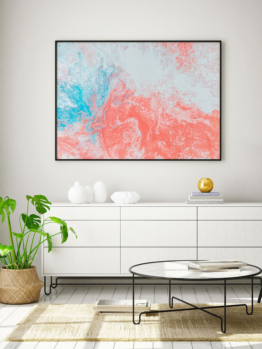 

ARTSPACE White & Blue Abstract Framed Wall Art